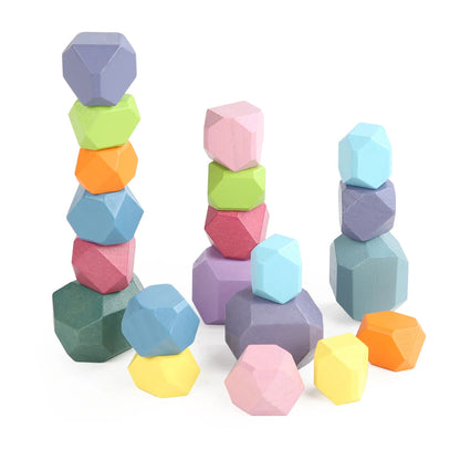 Montessori Wooden Stones (21 Pieces)