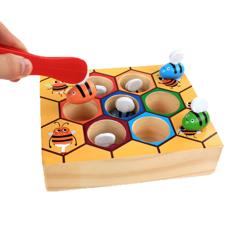 Educational Beehive Toy with Tweezers